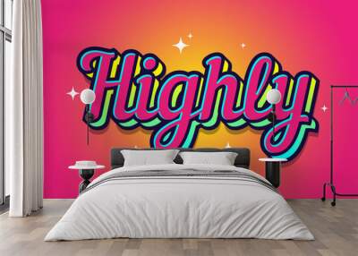 Pop sticker text effect, editable text Wall mural