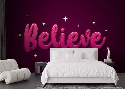 Red embossed style text effect, editable text Wall mural