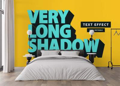 retro long shadow text effect, editable text Wall mural