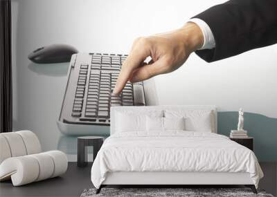 finger pressing button on keyboard Wall mural