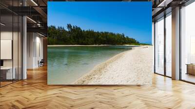 Beautiful Indian ocean , sandy beach blue sky with light cloud Wall mural