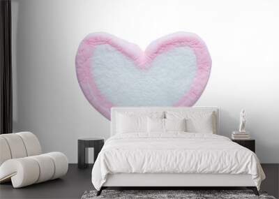 pink heart marshmallow isolated on transparent background Wall mural