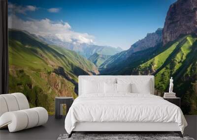 a picturesque deep mountain gorge in the north caucasus russia Wall mural