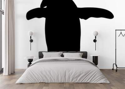 Adelie Pinguin Silhouette Isolated On White Wall mural