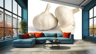 garlic isolated on white background Wall mural