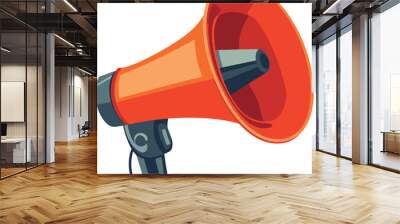 Red megaphone isolated vector Wall mural