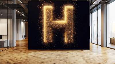 Golden glowing letter 