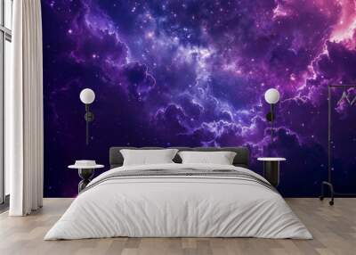 abstract purple and blue galaxy background texture, sky and clouds pattern Wall mural