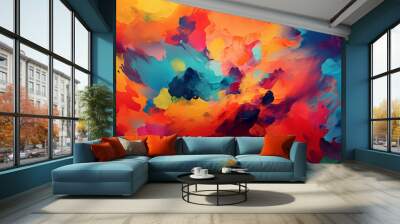 Bright abstract colorful background texture, paint wallpaper Wall mural