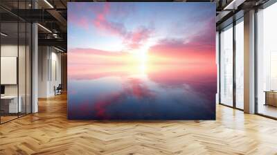 Panorama of sea sunset, the view of the ocean sunrise, tropical sunset. Wall mural