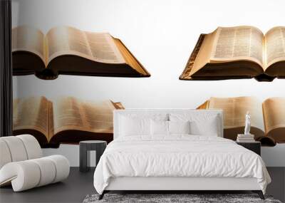 set of opened bible. collection of open Tanakh. opened ancient book. holly scriptures.  Wall mural