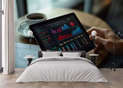 Stock Market Analysis on Tablet Wall mural