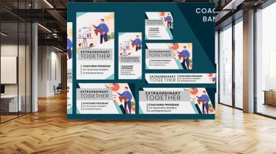 Coaching & Mentor Web banner for businessmen & entrepreneur Google Ads, Scoail Media instagram Facebook Post & Stories Wall mural