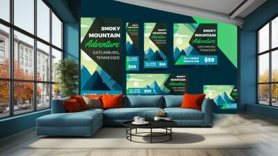 Travel Agency Mountain Tour & Holidays Web banners, Google Ad , instagram & Facebook Post & Stories Wall mural