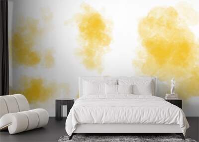 Hand drawn yellow watercolor splash set. Vector elements isolated on white  Wall mural