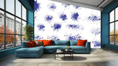 set of splashes watercolor blue dark Wall mural