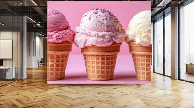 Ice cream in a waffle cone  Wall mural