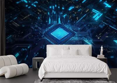 Abstract Digital Circuit Board Wall mural