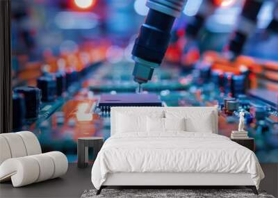 Automated Assembly Line for Electronics Manufacturing Wall mural