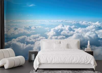 cloud view Blue sky on a sunny day. Wall mural