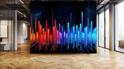 Colorful level bar sound equalizer symbol Wall mural