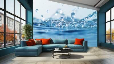 Water Droplets Splashing and Creating Bubbles Wall mural