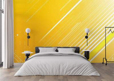 Yellow and white background flat line art Wall mural