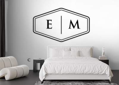 initial EM logo design vector Wall mural