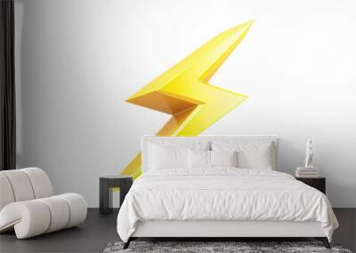 a yellow lightning bolt on a white background Wall mural