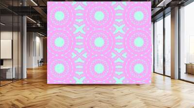 Pink and blue pattern with beautiful form Wall mural