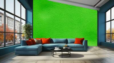 Green leather texture used as luxury classic background. Imitation artificial leather texture background Wall mural