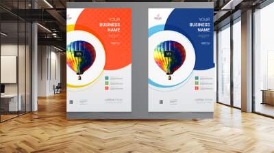 Brochure design, cover modern layout, poster, flyer in A4 with colorful triangles Wall mural