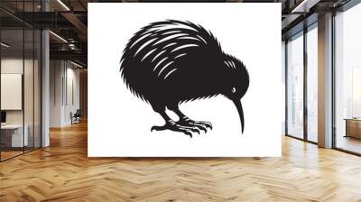 kiwi bird silhouette vector Wall mural