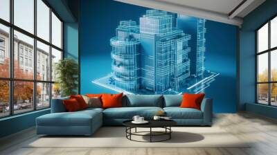 Modern smart home systems of smart building, The smart home is isolated background, Generate Ai Wall mural