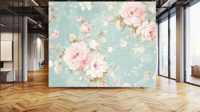 Victorian Romance. Shabby Chic Wallpaper with Pastel and Romantic Tones, Featuring a Solid Pattern for an Elegant and Timeless Aesthetic. Wall mural