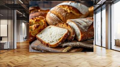 Whole and sliced breads Wall mural