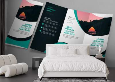 Simple Trifold Brochure Layout Wall mural