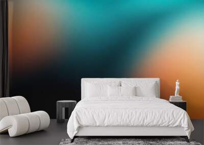 Abstract background with blurred teal and orange colors. banner poster header backdrop, copy space Wall mural