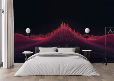 Abstract red and black digital landscape Wall mural