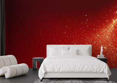 Red and gold glitter background Wall mural