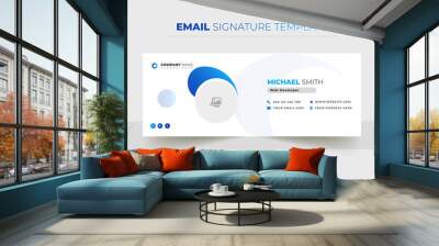 Email signature vector templates, Trendy email signature, Modern Professional awesome unique Corporate custom beautiful personal Office Email signature design template set with the layout, Wall mural