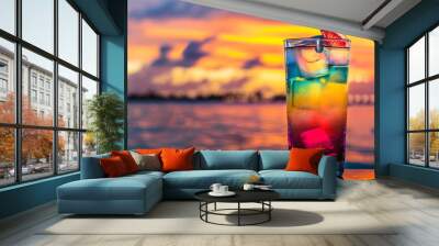 alcohol, beer, fruits and other alcoholic beverages. Wall mural