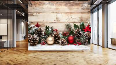 Christmas and New Year-themed graphic backgrounds for cards Wall mural