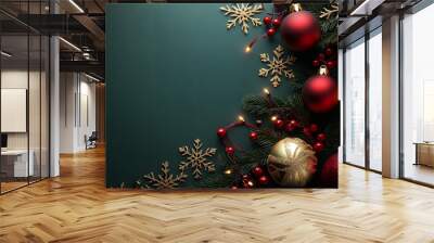 Christmas and New Year-themed graphic backgrounds for cards Wall mural