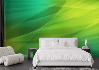 Abstract background art design smooth wave and green light Wall mural