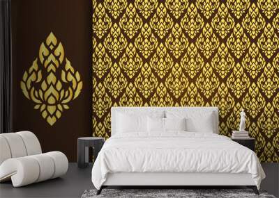 Asian traditional art Design, Thai traditional background ( Lai Thai pattern ) Wall mural