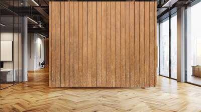 brown vertical old wood wall texture background Wall mural