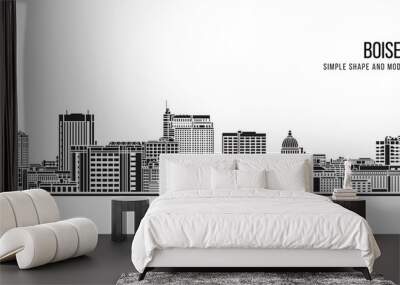 Cityscape Building Abstract Simple shape and modern style art Vector design - Boise city Wall mural