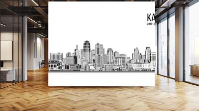 Cityscape Building Abstract Simple shape and modern style art Vector design - Kansas city Wall mural