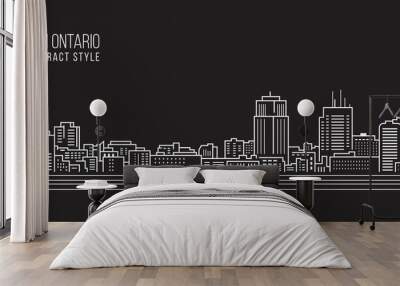 Cityscape Building Line art Vector Illustration design - london city , Ontario canada Wall mural